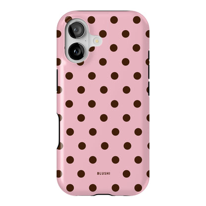 Polka Dot iPhone Case - Pink & Brown⎪MagSafe