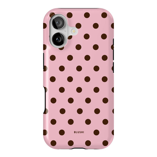 Polka Dot iPhone Case - Pink & Brown⎪MagSafe