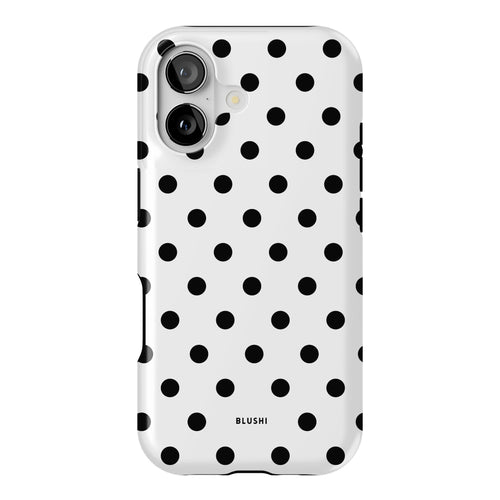 Polka Dot iPhone Case - White & Black⎪Magsafe