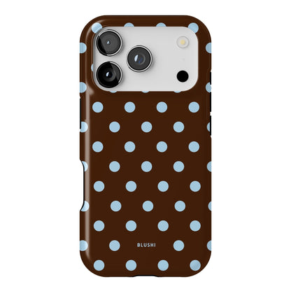 Polka Dot iPhone Case - Brown & Blue⎪MagSafe