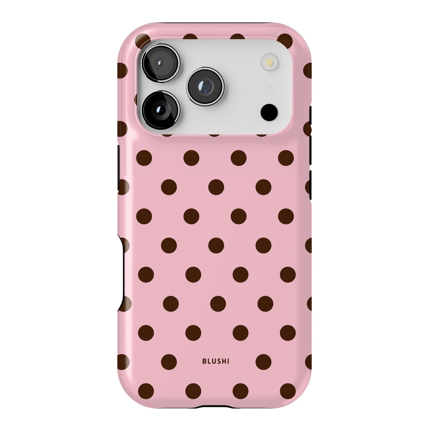 Polka Dot iPhone Case - Pink & Brown⎪MagSafe