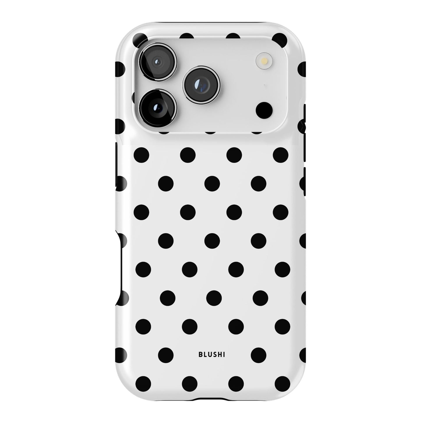 Polka Dot iPhone Case - White & Black⎪Magsafe