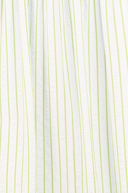 Ronnie Short Sleeve Midi Dress - Green Blue Stripe