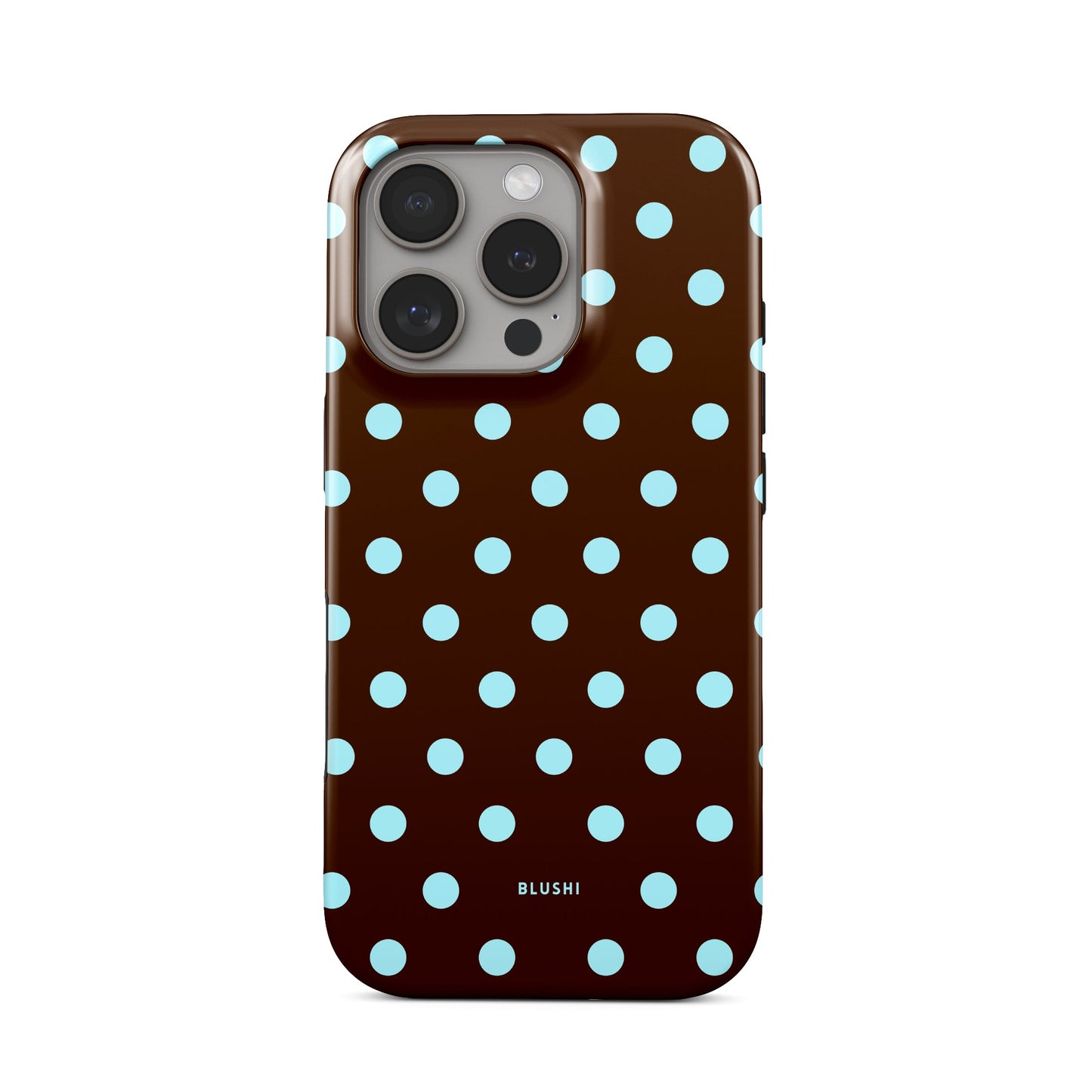 Polka Dot Phone Case | Brown and Blue