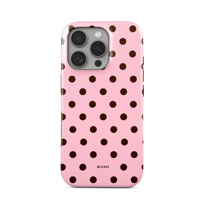 Polka Dot iPhone Case - Pink & Brown⎪MagSafe