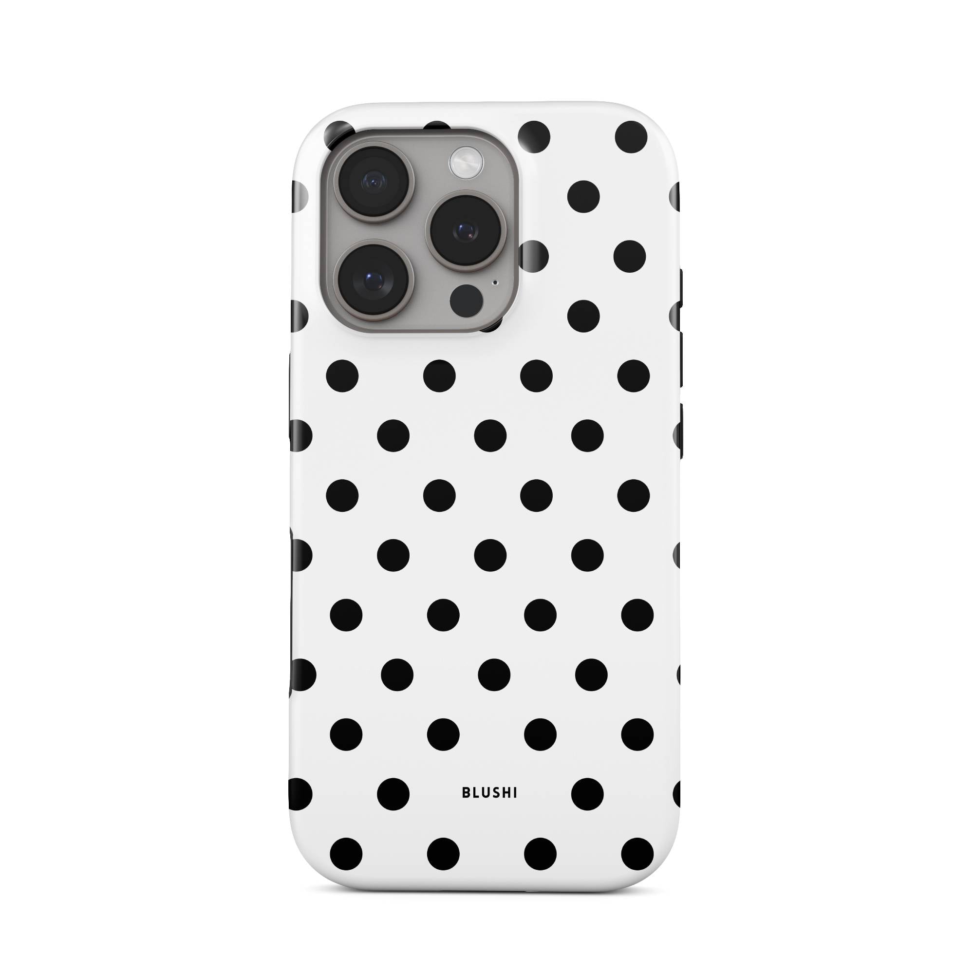 Polka Dot iPhone Case - White & Black⎪Magsafe