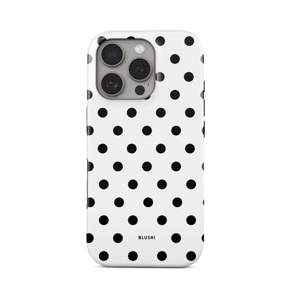 Polka Dot iPhone Case - White & Black⎪Magsafe