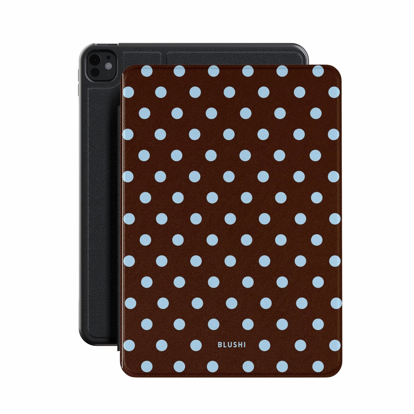 Polka Dot iPad Case⎪Brown & Blue