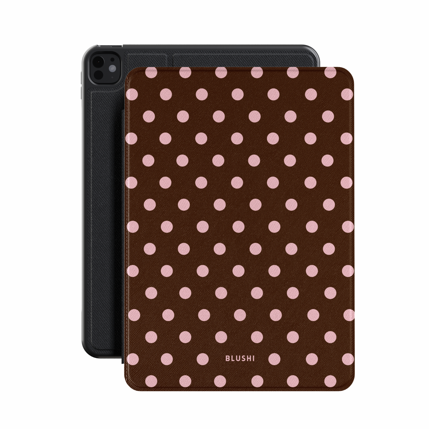 Polka Dot iPad Case⎪Brown & Pink