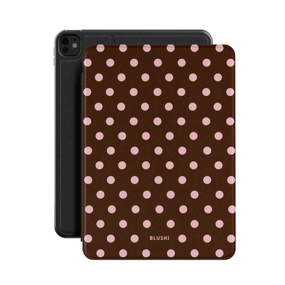 Polka Dot iPad Case⎪Brown & Pink