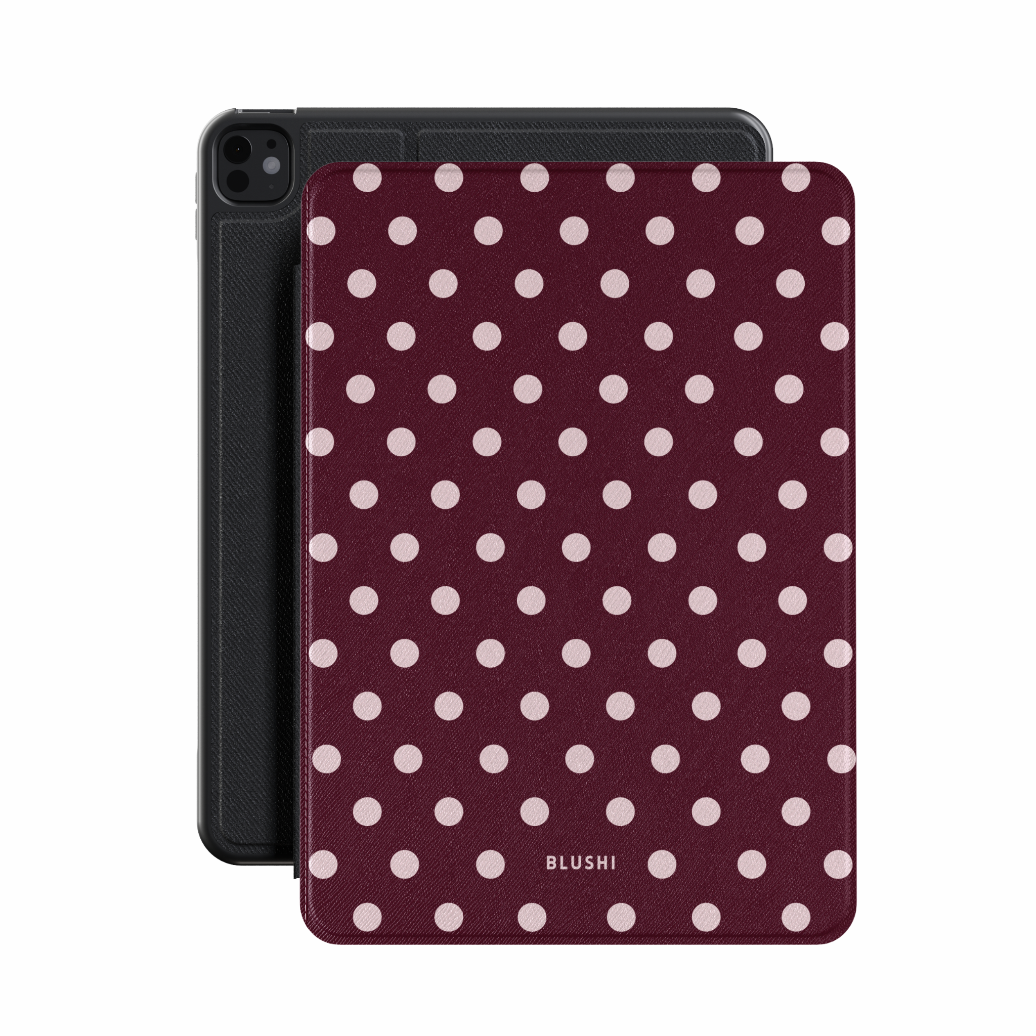 Polka Dot iPad Case⎪Burgundy & Pink