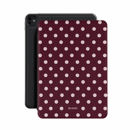 Polka Dot iPad Case⎪Burgundy & Pink