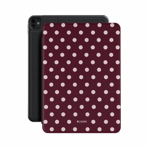 Polka Dot iPad Case⎪Burgundy & Pink