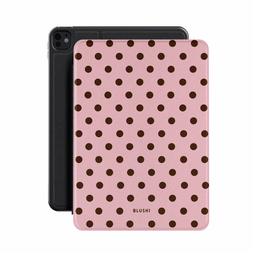 Polka Dot iPad Case⎪Pink & Brown